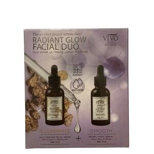 VIVO Radiant Glow Facial Duo Illuminate & Smooth Reduce Fine Lines / 1 fl .oz